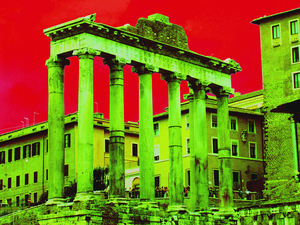 The Temple of Saturn ruins--the epicenter of Saturnalia