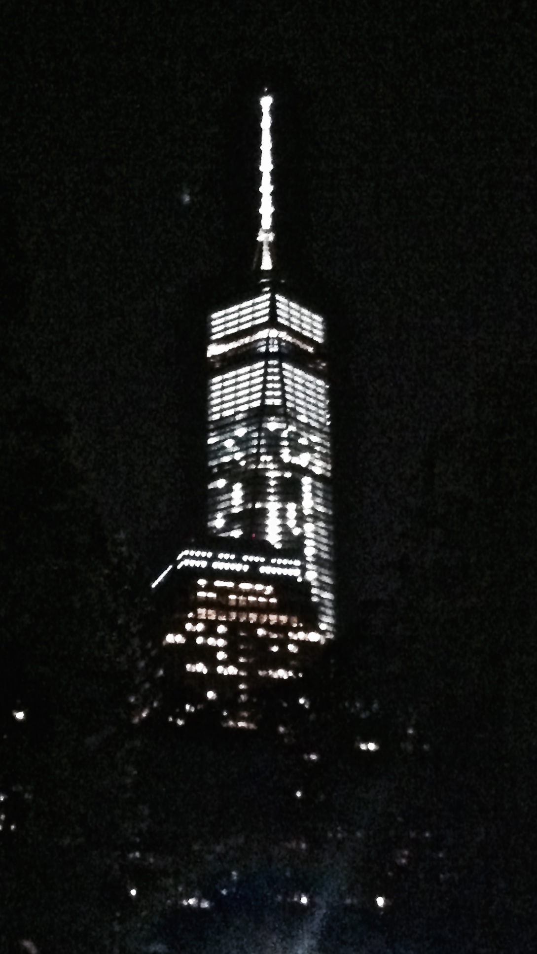 Freedom Tower against the night sky