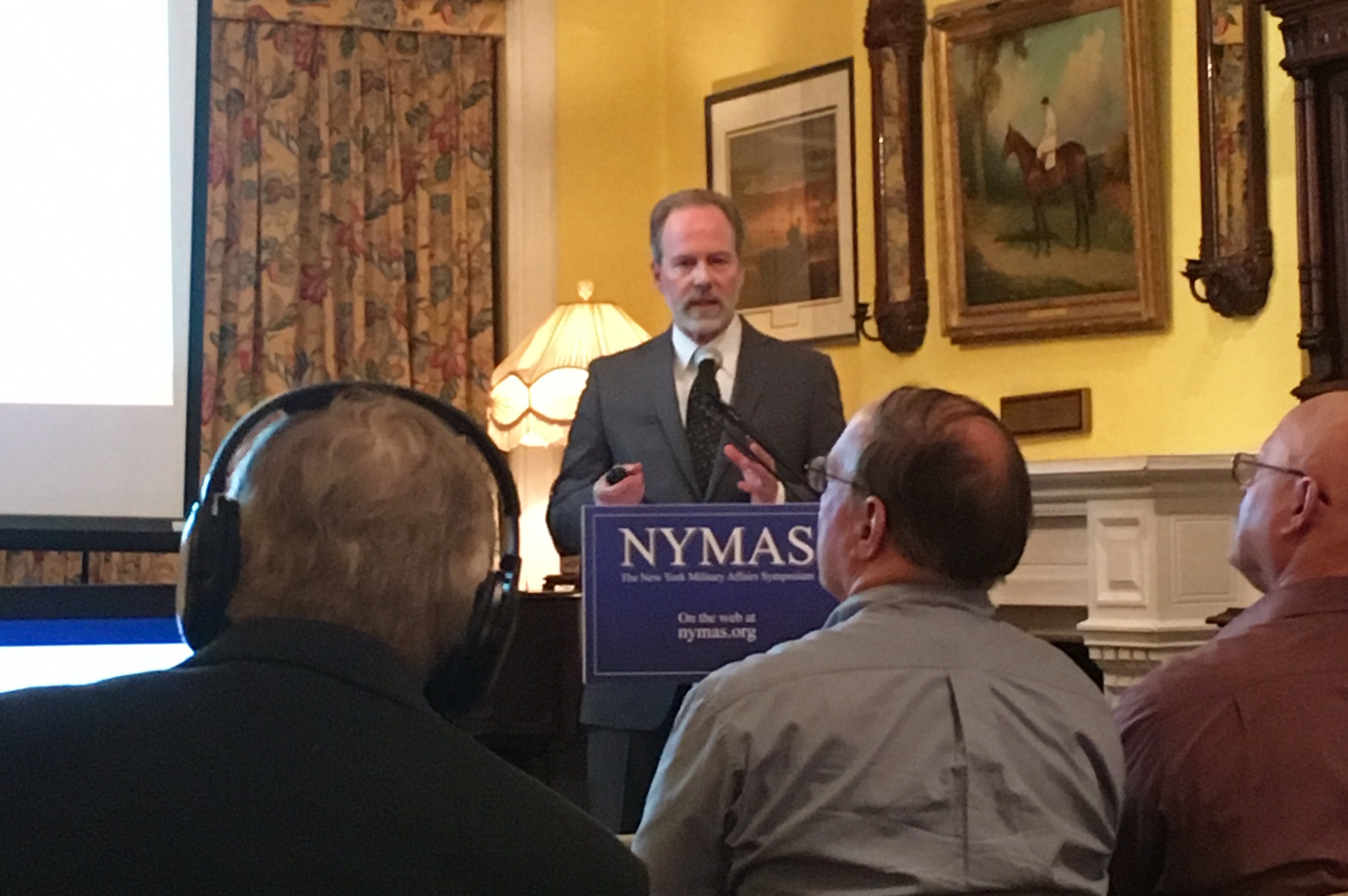 Eric F. Frazier speaks at the New York Military Affairs Symposium May 5, 2017. The videotaped talk is available for viewing on C-SPAN.