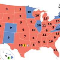 This state-by-state winner-take-all map accurately reflects Electoral College votes (including “faithless electors,” which could be a separate article) but appears to visually overstate support for a president whose overall Gallup approval rating has never topped 46 percent