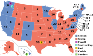 This state-by-state winner-take-all map accurately reflects Electoral College votes (including “faithless electors,” which could be a separate article) but appears to visually overstate support for a president whose overall Gallup approval rating has never topped 46 percent