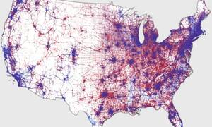 Using one dot per vote to display where voters cast their ballots produces a more realistic picture of poltical reality than Electoral College maps.