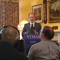 Eric F. Frazier speaks at the New York Military Affairs Symposium May 5, 2017.