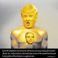 It's awards season. The Donald goes to Lindsey Graham for best public self-humilation in a supplicant rolw.