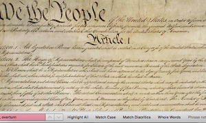 Constitutional Law 101: The U.S. Constitution does not contain the phrase "overturn."