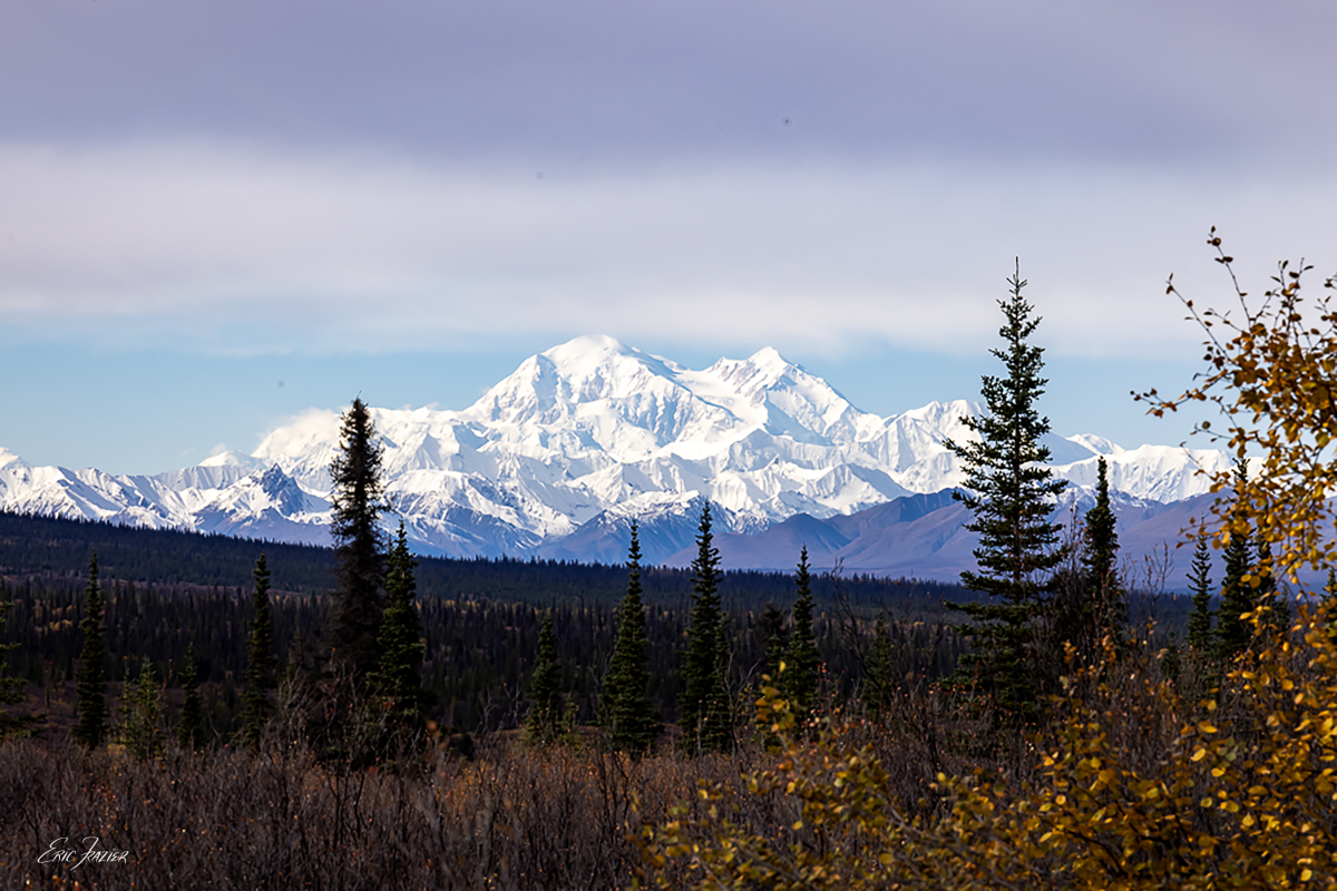 Another view of Mt. McKinley from about 40 miles away on the Denali Highway. Captured September 17, 2025, by Eric F. Frazier.